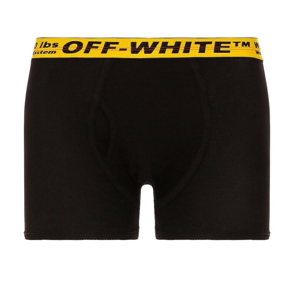 OFF-WHITE Single Pack Boxer Underwear Black Yellow